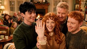 A happy family at the announcement of an engagement